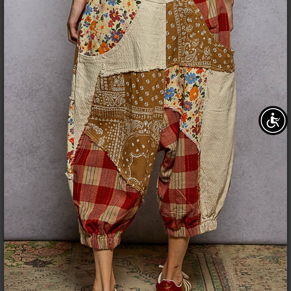 POL Bohemian Patchwork Harem Pants - image 4